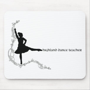 Tapis De Souris Professeur de danse highland - Silhouette noire