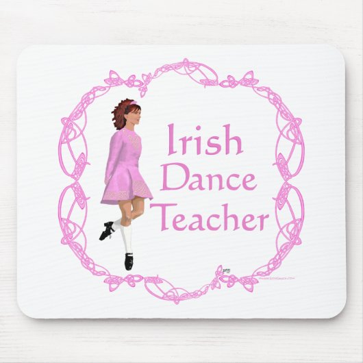 Tapis De Souris Professeur de danse step Irlandaise - Rose (Devant)