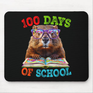 Tapis De Souris Professeur de la 100e journée d'école de marmotte