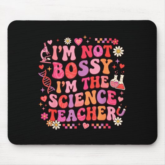 Tapis De Souris Professeur de sciences Saint-Valentin Rétro Groovy (Devant)