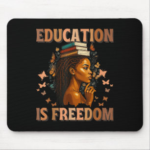 Tapis De Souris Professeur d'histoire noire L'éducation est la lib