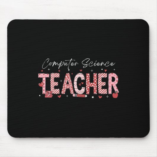 Tapis De Souris Professeur d'informatique de la Saint-Valentin ens (Devant)