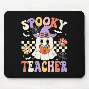 Tapis De Souris Professeur Éffrayant super Ghost Retro Floral Ense