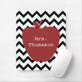 Tapis De Souris Professeur noir et blanc d'Apple rouge de Chevron (Avec souris)