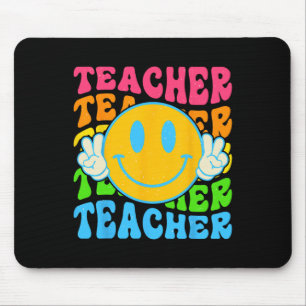 Tapis De Souris Professeur Rétro Visage Souriant Heureux - École É