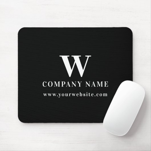 Tapis De Souris Professional Business Logo Monogram Name Website (Avec souris)