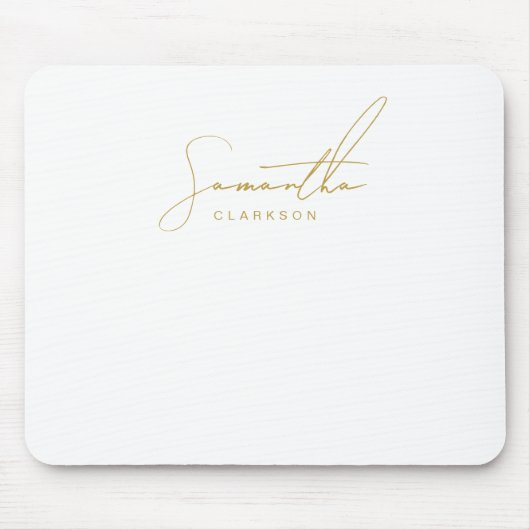 Tapis De Souris Professional Handwritten Gold Script Typography (Devant)