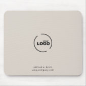 Tapis De Souris Professionnel Moderne Logo d'entreprise Beige Pad  (Devant)