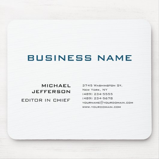 Tapis De Souris Professionnel Moderne Plain Simple (Devant)