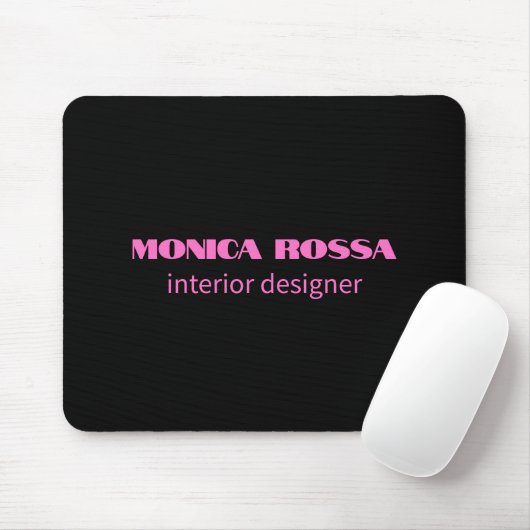 Tapis De Souris Professionnel Simple Moderne Neon Rose Noir (Avec souris)