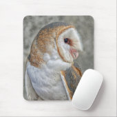 Tapis De Souris Profil de hibou de grange (Avec souris)