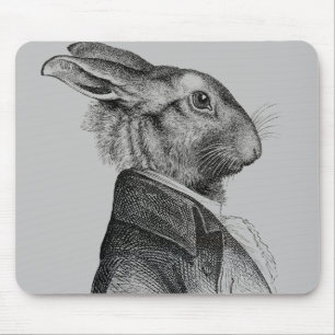 Tapis De Souris Profil de portrait de lapin