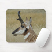 Tapis De Souris Profil de tête d'antilope d'A4 Pronghorn (Avec souris)
