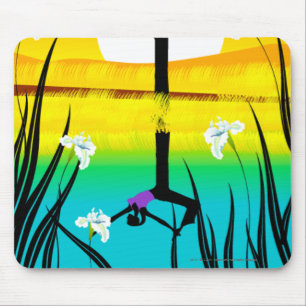 Tapis De Souris Profil latéral d'un yoga de pratique de femme