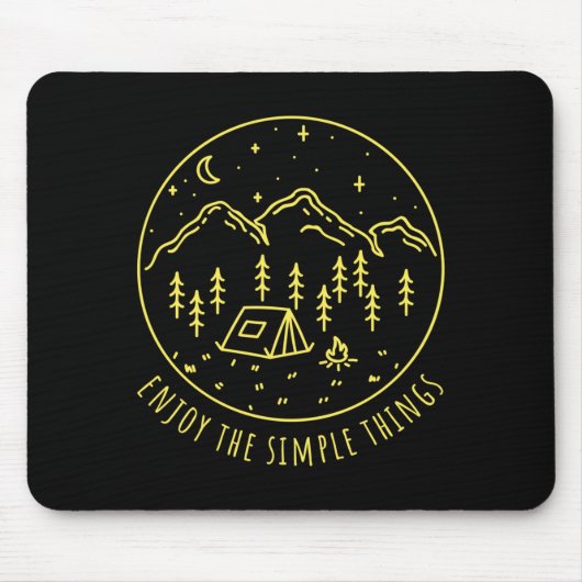 Tapis De Souris Profitez des choses simples feu de camp nature min (Devant)