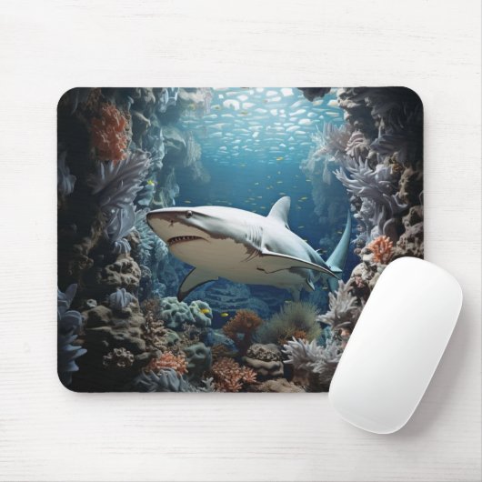 Tapis De Souris Profondeurs éthériques Requin 3D (Avec souris)