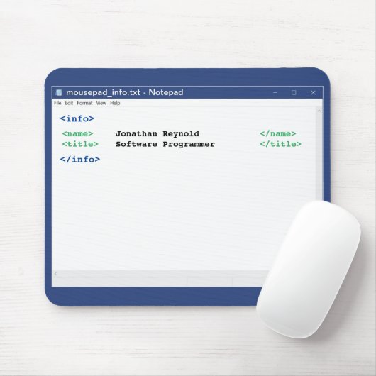 Tapis De Souris Programmateur de format de code du Bloc-notes pour (Avec souris)