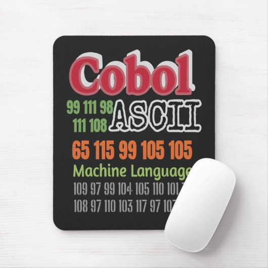 Tapis De Souris Programmation Ascii Cobol Langage Machine (Avec souris)