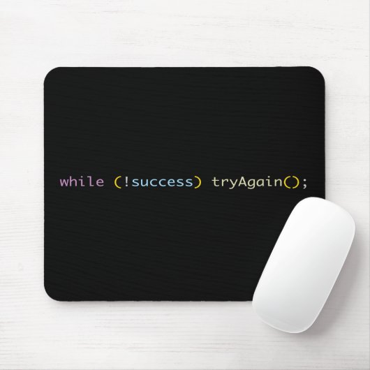 Tapis De Souris Programmer Developer Coding Humor Try Again Loop (Avec souris)