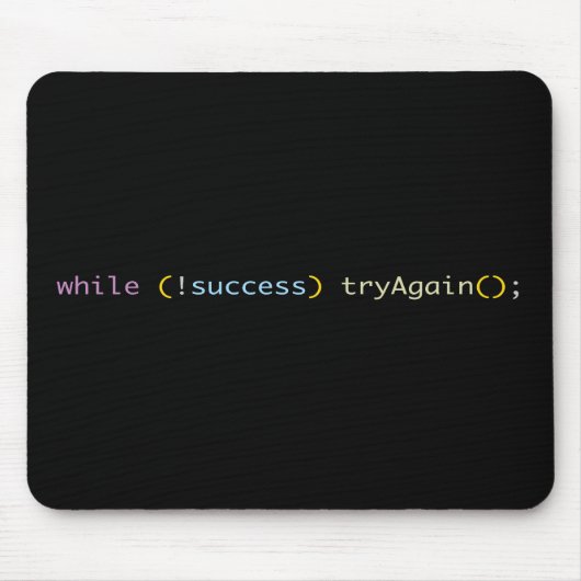 Tapis De Souris Programmer Developer Coding Humor Try Again Loop (Devant)
