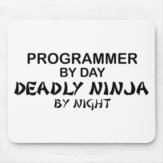 Tapis De Souris Programmeur Ninja mortel par nuit (Devant)
