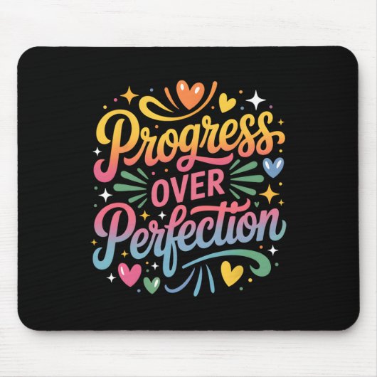 Tapis De Souris Progrès plutôt que perfection enseignants rentrée (Devant)
