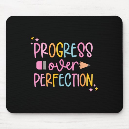 Tapis De Souris Progress Over Perfection Motivational Back To Scho (Devant)