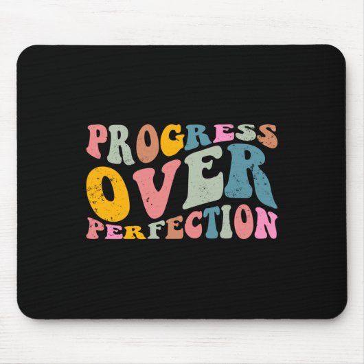 Tapis De Souris Progress Over Perfection Motivational Teacher Long (Devant)