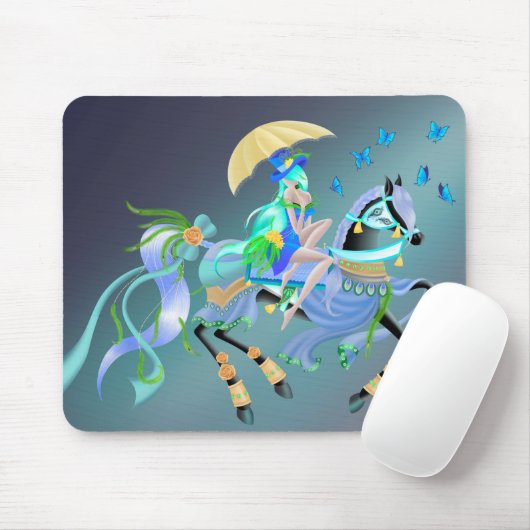 Tapis De Souris Promenade à cheval enchantée (Avec souris)