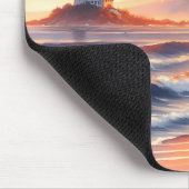 Tapis De Souris Promenade au phare du coucher de soleil côtier rom (Coin)