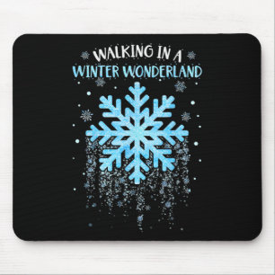 Tapis De Souris Promenade Dans Un Noël Hivernal Flocon De Neige De