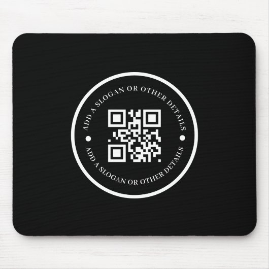 Tapis de souris promo Code QR noir de la société (Devant)