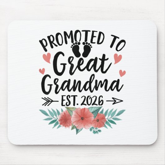 Tapis De Souris Promoted To Great Grandma Est 2026 First Time New (Devant)