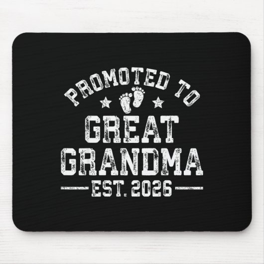 Tapis De Souris Promoted To Great Grandma Est 2026 First Time New (Devant)