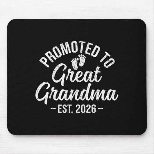Tapis De Souris Promoted To Great Grandma Est 2026 First Time New (Devant)