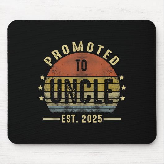 Tapis De Souris Promoted To Uncle Est 2025 New Uncle Fathers Day F (Devant)