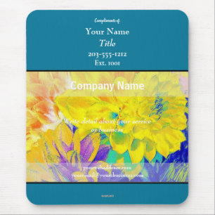 Tapis de souris promotionnel Turquoise & Fleurs -