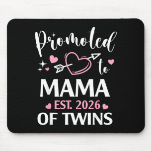 Tapis De Souris Promu maman de jumeaux en 2026 flèche cœur