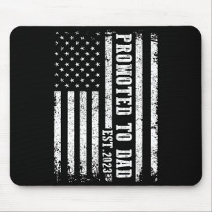 Tapis De Souris Promu Papa 2023 T-shirt drôle pour nouveau papa 