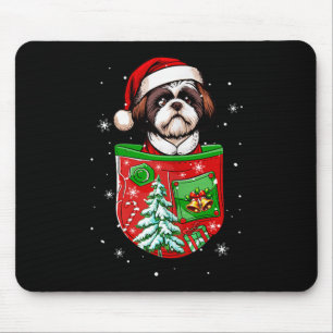 Tapis De Souris propriétaire de Santa Shih Tzu dans la poche Cloch