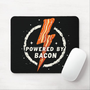 Tapis De Souris Propulsé par Bacon Funny Retro Fodie esthétique