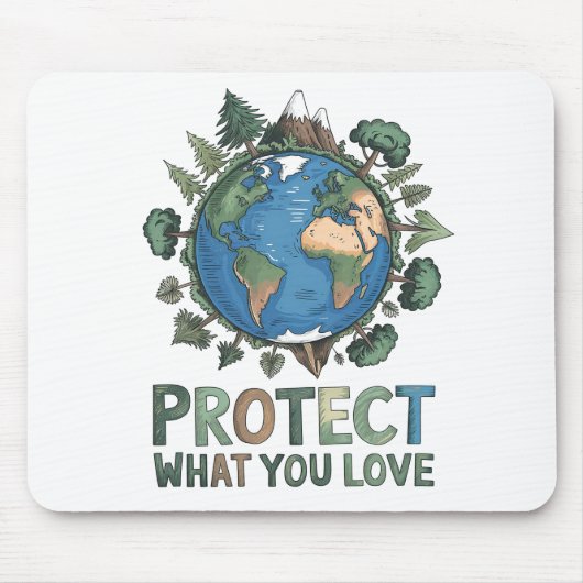 Tapis De Souris Protégez ce que vous aimez" Conception De l'enviro (Devant)