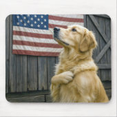 Tapis De Souris Proud Golden Retriever With American Flag (Devant)