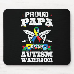 Tapis De Souris Proud Papa D'Un Autisme Guerrier Sensibilisation R