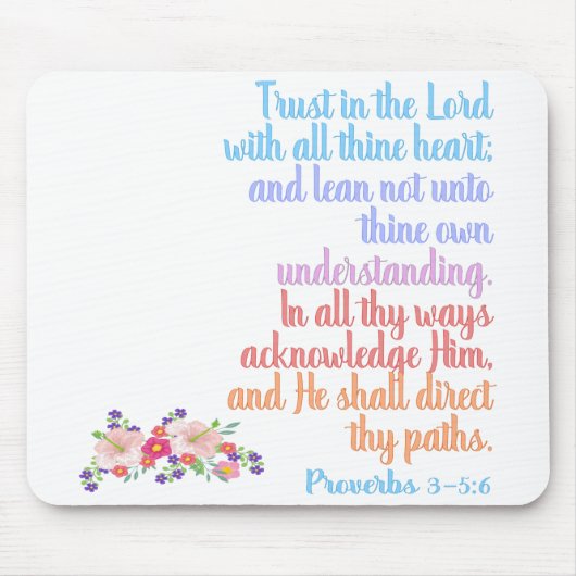 Tapis De Souris Proverbe Verset de la Bible (Devant)