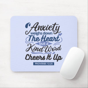 Tapis De Souris Proverbes 12:25 Verset de la Bible – Art de mots g