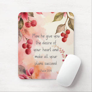 Tapis De Souris Psaume 20:4 Désir de Votre Cœur Écriture Floral