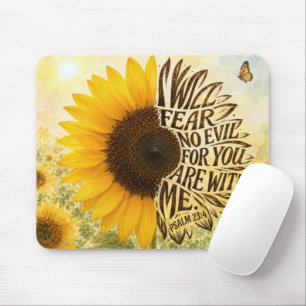 Tapis De Souris Psaume 23:4 Tournesol jaune