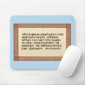 Tapis De Souris Psaume 27:1 calligraphie illuminée Script uncial (Avec souris)
