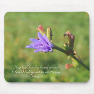 Tapis De Souris Psaume 37:24 Fleur sauvage Souris Pad